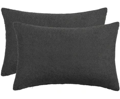 Pagalvėlės užvalkalas 2 pcs HEERLEN Tamsiai pilka 50 x 75 cm