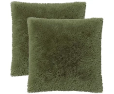 Pagalvėlės užvalkalas 2 pcs HEERLEN Žalia 60 x 60 cm PV pūkinis