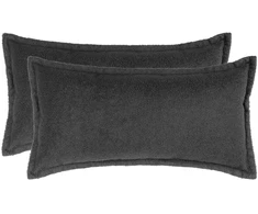 Pagalvėlės užvalkalas 2 pcs HOUTEN Tamsiai pilka 40 x 80 cm