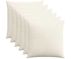 Pagalvėlės užvalkalas 6 pcs ALMELO Kreminė 80 x 80 cm mančester