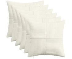 Pagalvėlės užvalkalas 6 pcs ALMELO Kreminė 45 x 45 cm mančester