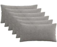 Pagalvėlės užvalkalas 6 pcs ALMELO Šviesiai pilka 40 x 80 cm