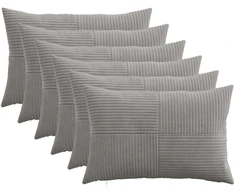 Pagalvėlės užvalkalas 6 pcs ALMELO Šviesiai pilka 30 x 50 cm