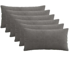 Pagalvėlės užvalkalas 6 pcs ALMELO Tamsiai pilka 40 x 80 cm
