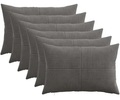 Pagalvėlės užvalkalas 6 pcs ALMELO Tamsiai pilka 40 x 60 cm
