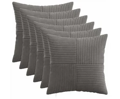 Pagalvėlės užvalkalas 6 pcs ALMELO Tamsiai pilka 45 x 45 cm