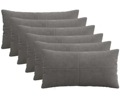Pagalvėlės užvalkalas 6 pcs ALMELO Tamsiai pilka 40 x 70 cm