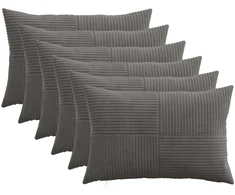 Pagalvėlės užvalkalas 6 pcs ALMELO Tamsiai pilka 30 x 50 cm