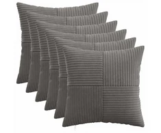 Pagalvėlės užvalkalas 6 pcs ALMELO Tamsiai pilka 50 x 50 cm
