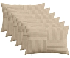 Pagalvėlės užvalkalas 6 pcs ALMELO Taupe 30 x 50 cm mančester