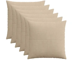 Pagalvėlės užvalkalas 6 pcs ALMELO Taupe 60 x 60 cm mančester