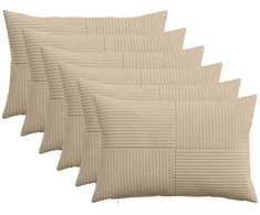 Pagalvėlės užvalkalas 6 pcs ALMELO Taupe 50 x 75 cm mančester