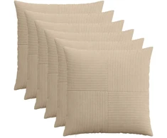 Pagalvėlės užvalkalas 6 pcs ALMELO Taupe 80 x 80 cm mančester