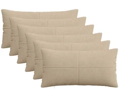 Pagalvėlės užvalkalas 6 pcs ALMELO Taupe 40 x 80 cm mančester