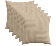 Pagalvėlės užvalkalas 6 pcs ALMELO Taupe 50 x 50 cm mančester