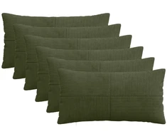 Pagalvėlės užvalkalas 6 pcs ALMELO Žalia 40 x 80 cm mančester
