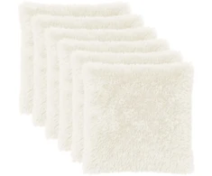 Pagalvėlės užvalkalas 6 pcs HEERLEN Balta 60 x 60 cm PV pūkinis