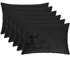 Pagalvėlės užvalkalas 6 pcs HEERLEN Juoda 30 x 50 cm Flanelė