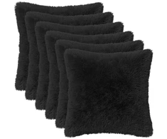 Pagalvėlės užvalkalas 6 pcs HEERLEN Juoda 40 x 40 cm PV pūkinis