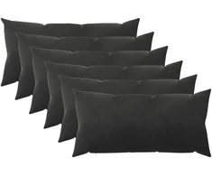 Pagalvėlės užvalkalas 6 pcs HEERLEN Juoda 40 x 80 cm Aksomas