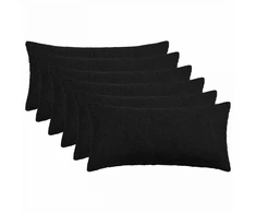 Pagalvėlės užvalkalas 6 pcs HEERLEN Juoda 40 x 80 cm Bouclé