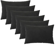 Pagalvėlės užvalkalas 6 pcs HEERLEN Juoda 50 x 75 cm Aksomas