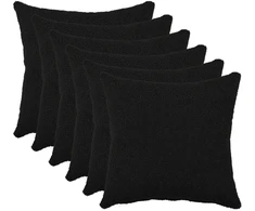 Pagalvėlės užvalkalas 6 pcs HEERLEN Juoda 50 x 50 cm Bouclé