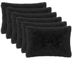 Pagalvėlės užvalkalas 6 pcs HEERLEN Juoda 30 x 50 cm PV pūkinis