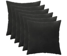 Pagalvėlės užvalkalas 6 pcs HEERLEN Juoda 45 x 45 cm Aksomas
