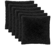 Pagalvėlės užvalkalas 6 pcs HEERLEN Juoda 60 x 60 cm PV pūkinis