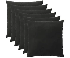 Pagalvėlės užvalkalas 6 pcs HEERLEN Juoda 55 x 55 cm Aksomas
