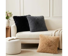 Pagalvėlės užvalkalas 6 pcs HEERLEN Juoda 60 x 60 cm PV pūkinis