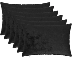 Pagalvėlės užvalkalas 6 pcs HEERLEN Juoda 40 x 60 cm Flanelė
