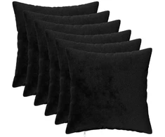 Pagalvėlės užvalkalas 6 pcs HEERLEN Juoda 35 x 35 cm Flanelė