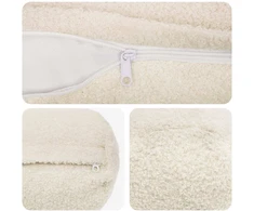 Pagalvėlės užvalkalas 6 pcs HEERLEN Kreminė Ø 15 x 40 cm Bouclé