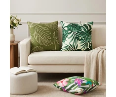 Pagalvėlės užvalkalas 6 pcs HEERLEN Lapų dizainas 45 x 45 cm