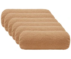 Pagalvėlės užvalkalas 6 pcs HEERLEN Smėlio Ø 15 x 40 cm Bouclé