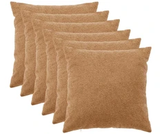 Pagalvėlės užvalkalas 6 pcs HEERLEN Smėlio 60 x 60 cm Bouclé