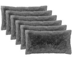 Pagalvėlės užvalkalas 6 pcs HEERLEN Šviesiai pilka 40 x 80 cm
