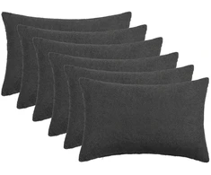 Pagalvėlės užvalkalas 6 pcs HEERLEN Tamsiai pilka 50 x 80 cm