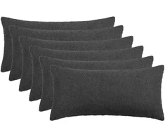 Pagalvėlės užvalkalas 6 pcs HEERLEN Tamsiai pilka 40 x 80 cm