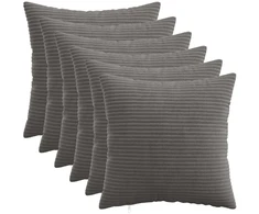Pagalvėlės užvalkalas 6 pcs HEERLEN Tamsiai pilka 45 x 45 cm