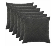 Pagalvėlės užvalkalas 6 pcs HEERLEN Tamsiai pilka 80 x 80 cm