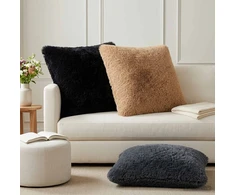 Pagalvėlės užvalkalas 6 pcs HEERLEN Taupe 80 x 80 cm PV pūkinis