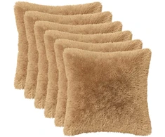 Pagalvėlės užvalkalas 6 pcs HEERLEN Taupe 30 x 30 cm PV pūkinis