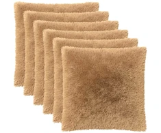 Pagalvėlės užvalkalas 6 pcs HEERLEN Taupe 80 x 80 cm PV pūkinis