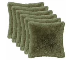 Pagalvėlės užvalkalas 6 pcs HEERLEN Žalia 30 x 30 cm PV pūkinis