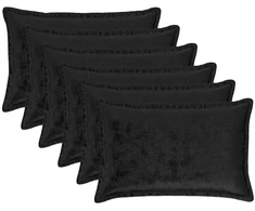 Pagalvėlės užvalkalas 6 pcs HOUTEN Juoda 50 x 75 cm Flanelė