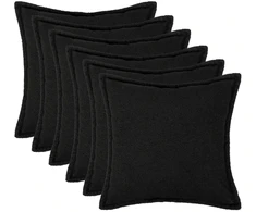 Pagalvėlės užvalkalas 6 pcs HOUTEN Juoda 80 x 80 cm Bouclé