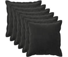 Pagalvėlės užvalkalas 6 pcs HOUTEN Juoda 30 x 30 cm Aksomas